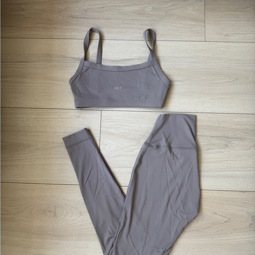 SET Active Women's Gray Sports Bra and Leggings Set